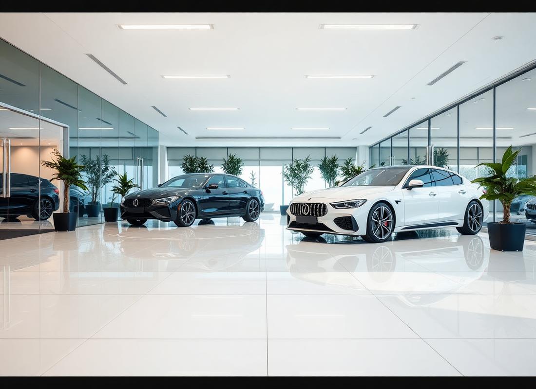Interior of the 999 Prestige Motors showroom